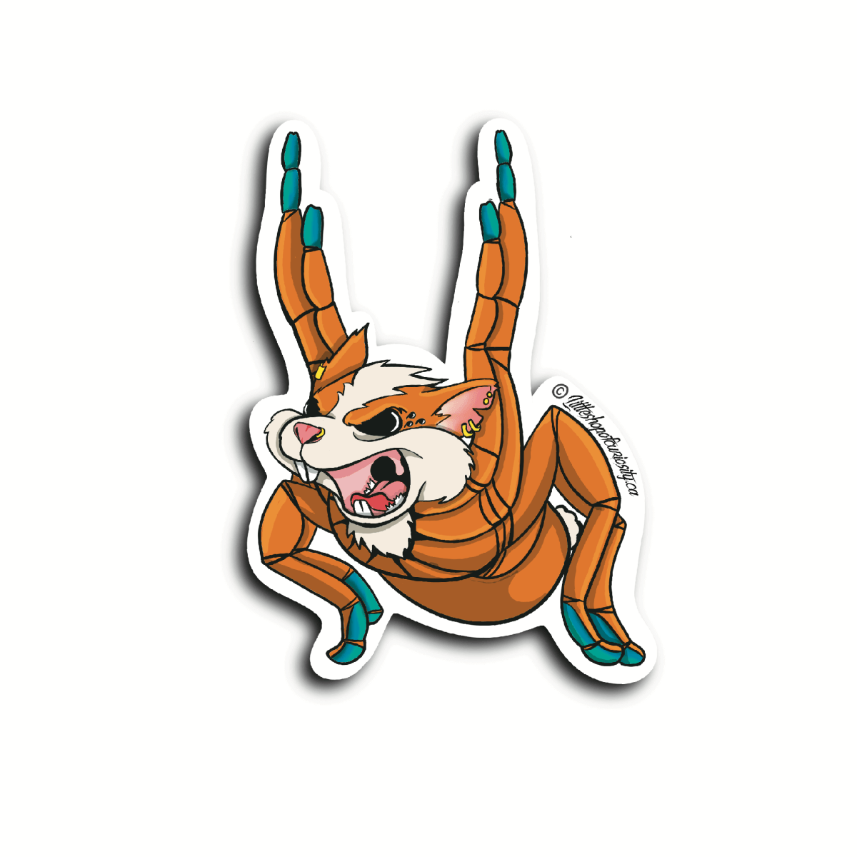 Angry Horror Hamster Sticker - Colour Sticker - Little Shop of Curiosity