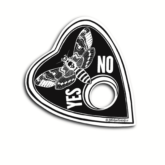 Death's-head Hawk Moth Planchette Black & White Sticker - Black & White Sticker - Little Shop of Curiosity