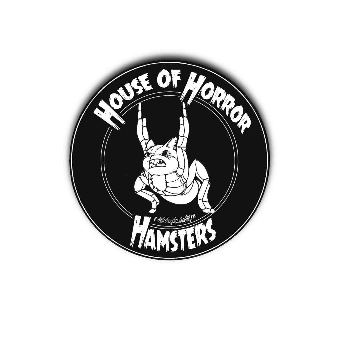 House of Horror Hamsters Black & White Sticker - Black & White Sticker - Little Shop of Curiosity