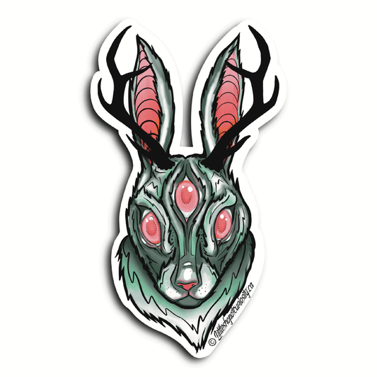 Jackalope Sticker - Colour Sticker - Little Shop of Curiosity