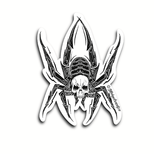 Skull Tarantula Sticker - Black & White Sticker - Little Shop of Curiosity