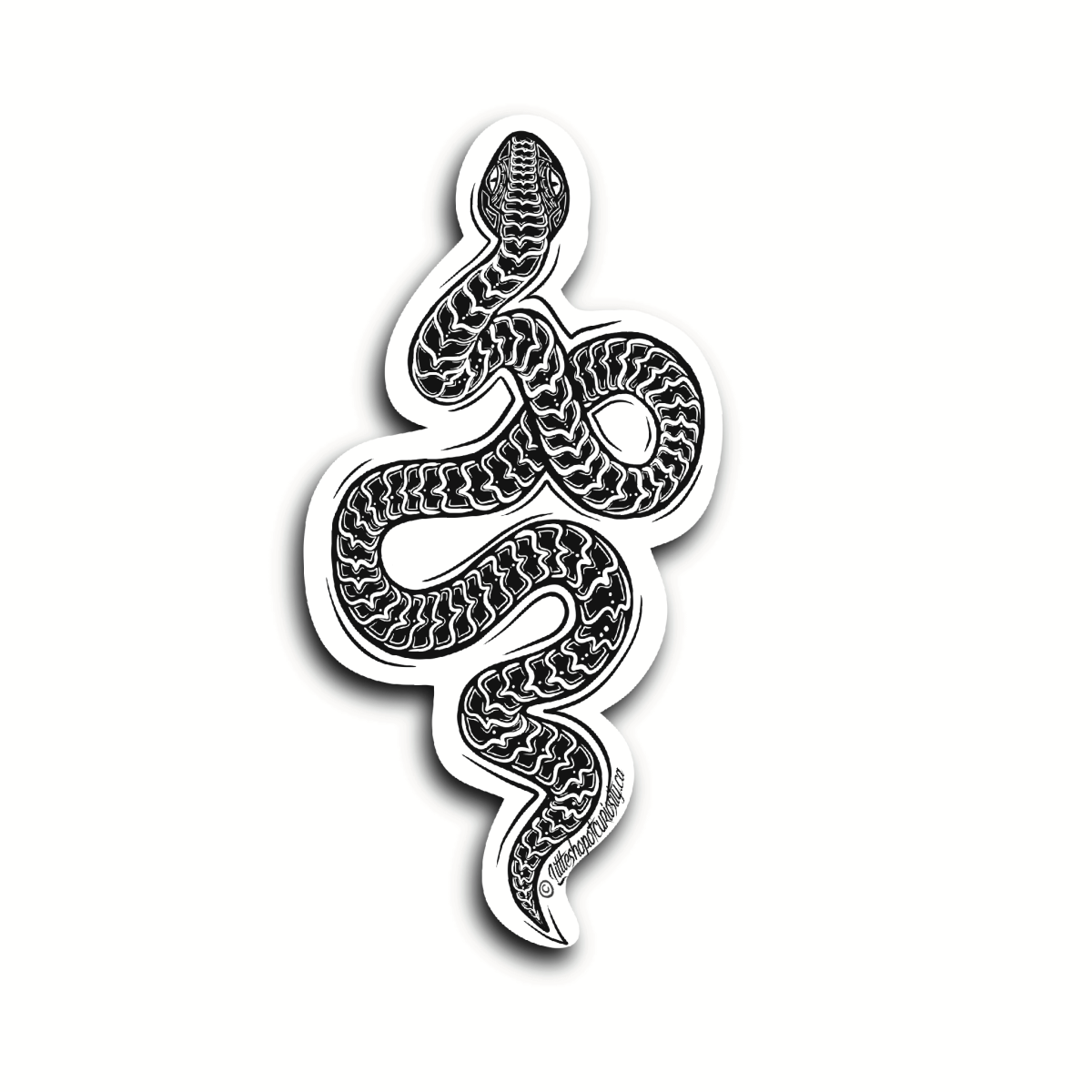 Snake Black & White Sticker - Black & White Sticker - Little Shop of Curiosity