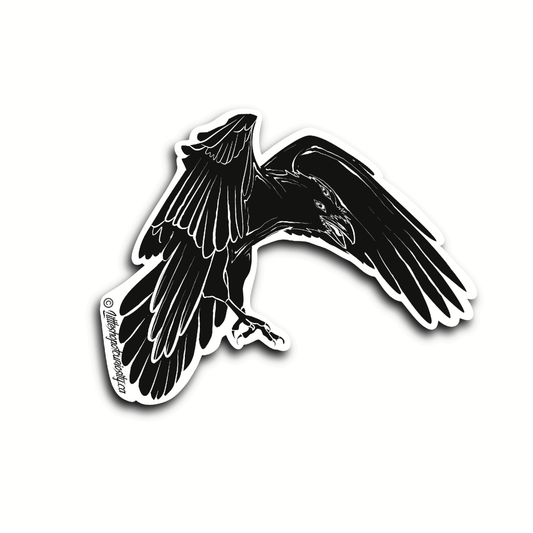 Three Eyed Raven Sticker - Black & White Sticker - Little Shop of Curiosity